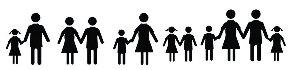 icon set family woman man partner children son