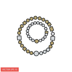 Elegant spiral design featuring circular and square shapes, artistic jewelry.