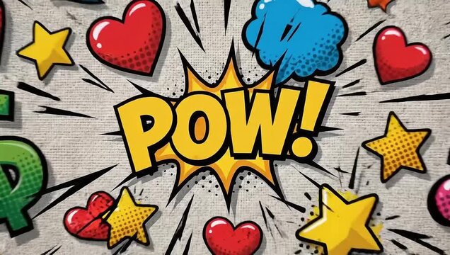 national doodle day animated comic book style pop art elements background - Powered by Adobe