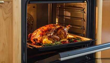 Roasted Chicken in Oven - A Delicious and Golden Meal.