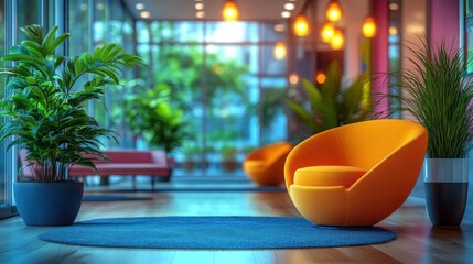 Modern bright office interior showcasing sleek furniture and abundant daylight, enhancing productivity and comfort during working hours