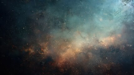 Naklejka premium Abstract Cosmic Scene Featuring Nebulae and Star Clusters Against Dark Background