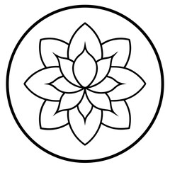 Fototapeta premium Lotus flower vector icon isolated on white background