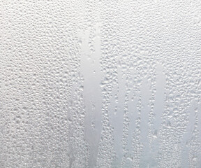 A window with condensation on it