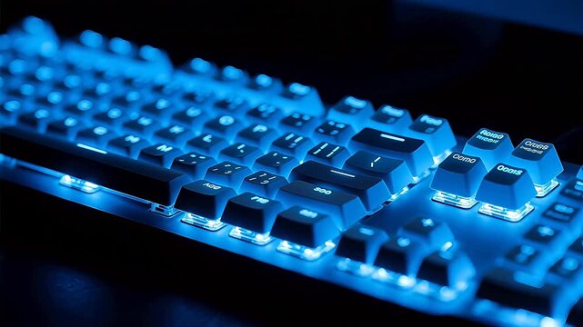 Backlit mechanical keyboard with glowing keys