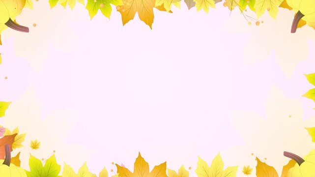Elegant autumn frame with vibrant falling leaves for seasonal greetings and Thanksgiving promotions, perfect for invitations and banners