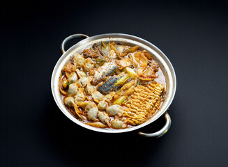 Mackerel kimchi stew in a pot