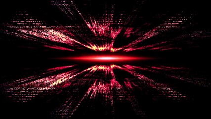 Dynamic red light streaks forming futuristic tunnel for technology or sci-fi projects and presentations - Powered by Adobe