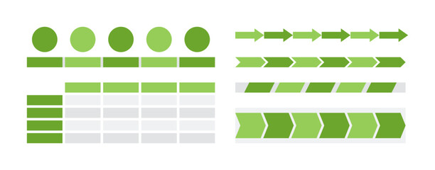 Sammlung an grünen Gestaltungselementen