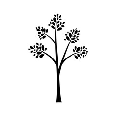 Obraz premium Abstract Splatter Foliage Tree Silhouette Vector Logo