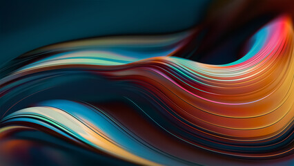 Colorful Abstract Background With Flowing Curves and Lines