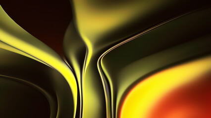 Fluid Green Metal Design Creates a Dynamic Abstract Background