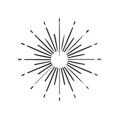 Obraz premium Explosion of radiating lines forming a starburst pattern on a white background, evoking a sense of energy and light