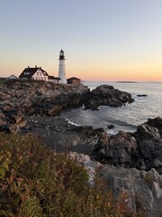 lighthouse at sunset