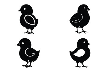 baby chick vector silhouette black icon