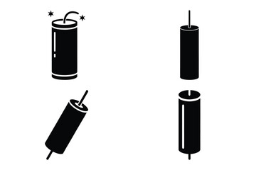 firecracker vector silhouette black icon