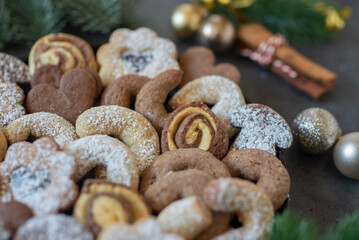Christmas cookies with festive decoration