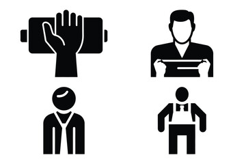 hard work vector silhouette black icon