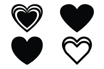 heart blossom vector silhouette black icon