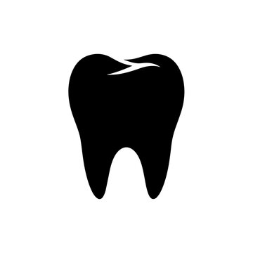 A symbol of oral health a stark black tooth against a crisp white canvas evokes feelings of cleanliness and dental care
