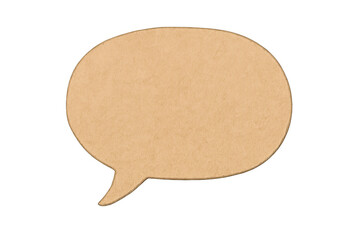 Speech bubble cardboard communicating dialog and messages online or in person on transparent background
