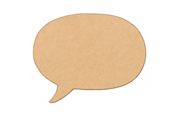 Speech bubble cardboard communicating dialog and messages online or in person on transparent background