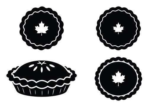 maple pie vector silhouette black icon
