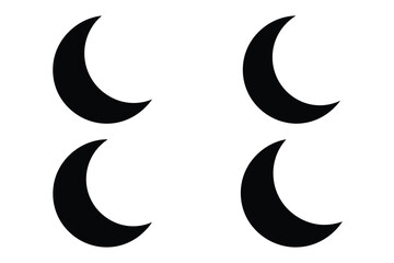 moon crescent vector silhouette black icon