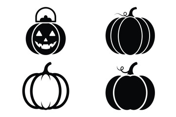 pumpkin lantern vector silhouette black icon