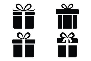 romantic gift vector silhouette black icon