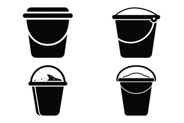 sand bucket vector silhouette black icon