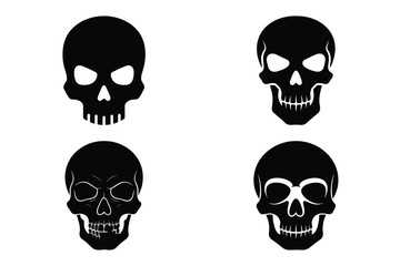 skull face vector silhouette black icon