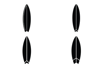 surf board vector silhouette black icon