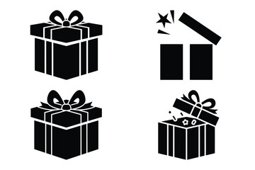 surprise box vector silhouette black icon
