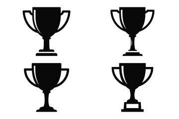 Obraz premium trophy cup vector silhouette black icon