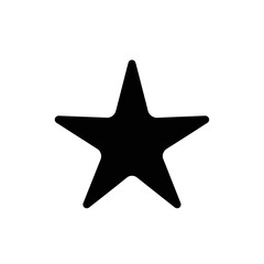 Obraz premium Star vector graphic black and white simple star shape icon five point star symbol design element isolated