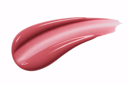 Pink lipstick swatch makeup beauty product cosmetic gloss texture smear isolated background beauty fashion on transparent background