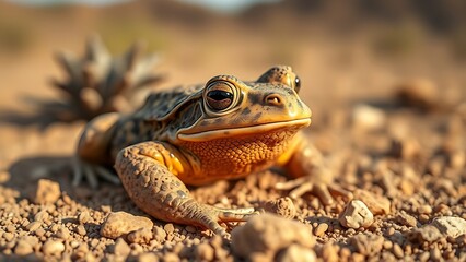 Obraz premium Sonoran Desert Toad in its natural habitat, a detailed close-up of the amphibian.