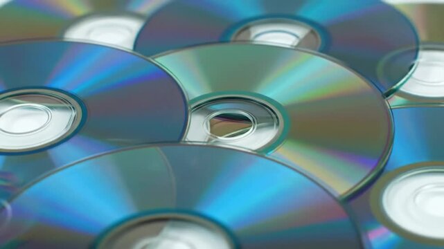 A Reflective Arrangement of Optical Discs, Showcasing Data Storage and Technological Media