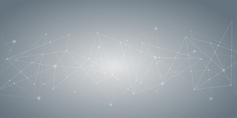 Vector digital technology gradient background. Concept with technology white line. Abstract futuristic background with triangle line and dots vector Illustration. Network and Connection concept	