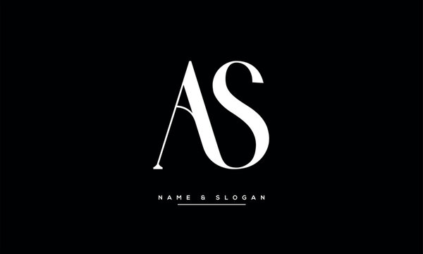 AS, SA, A, S Abstract Letters Logo Monogram