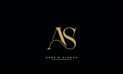 AS, SA, A, S Abstract Letters Logo Monogram