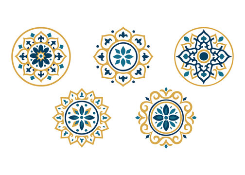 Islamic Circular Ornament Set.svg, Islamic Circular Ornament Set