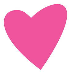 Cartoon pink heart icon. Isolated vector illustration, transparent PNG version.