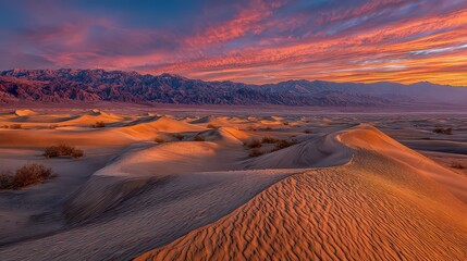 Abstract Digital Landscape Depicting Sunset Colors Over Desert Terrain