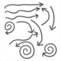 Fototapeta premium Hand Drawn Spiral Arrow Sketch Clipart Set