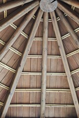 Wooden beam ceilling and boards, abstract view
