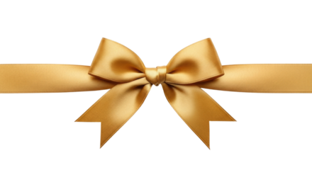 Golden ribbon bow transparent background cutout png