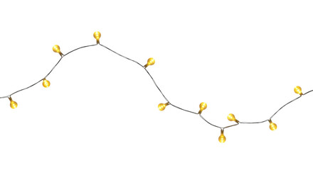 String of yellow led lights transparent background cutout png