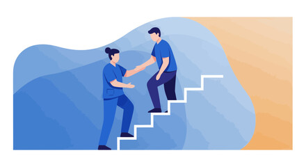 Medical Professional Supporting Patient's Ascent Towards Recovery And Well-being